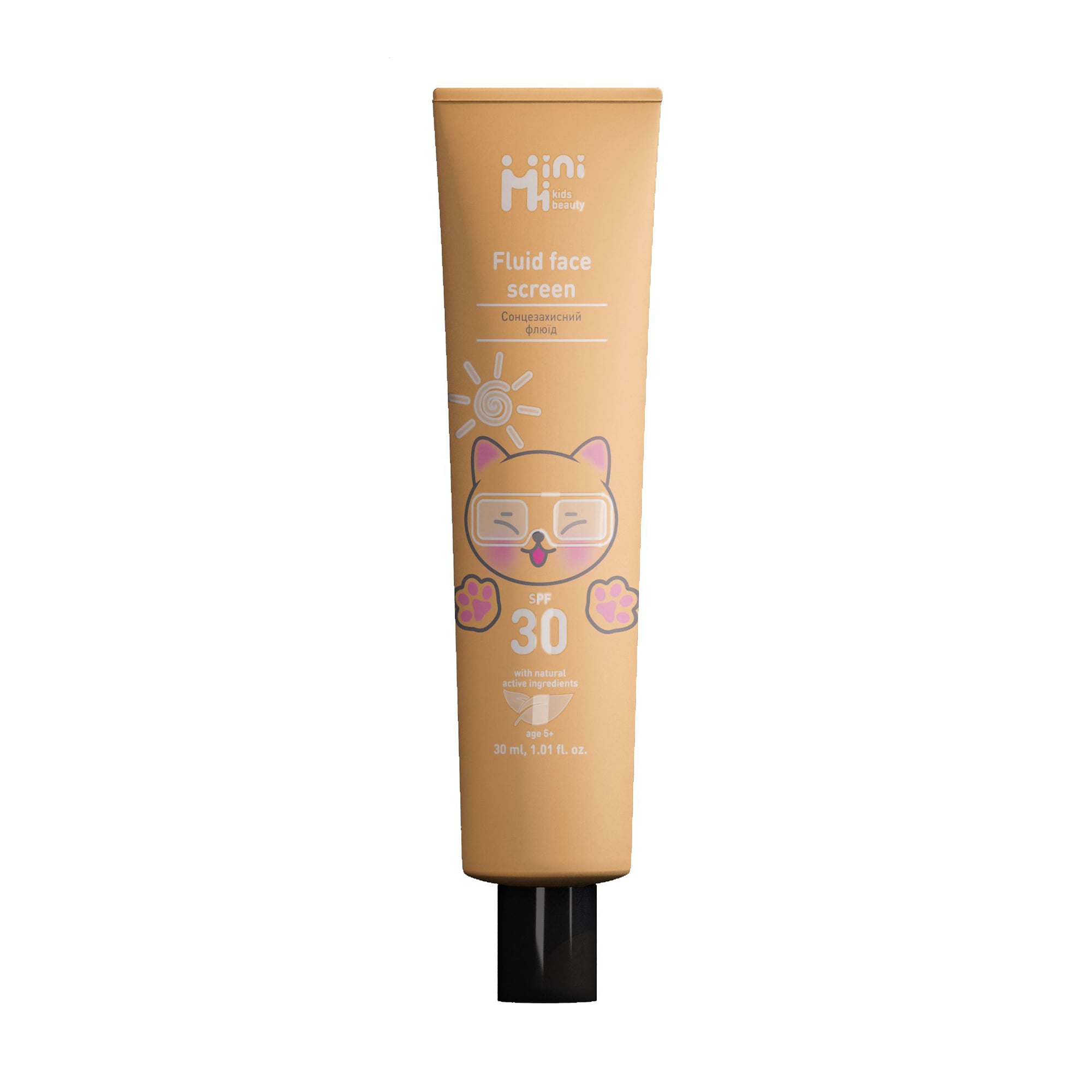 Уцінка! Сонцезахисний флюїд для обличчя MiniMi Kids Beauty Fluid Face Screen SPF 30 від 5 років, 30 мл